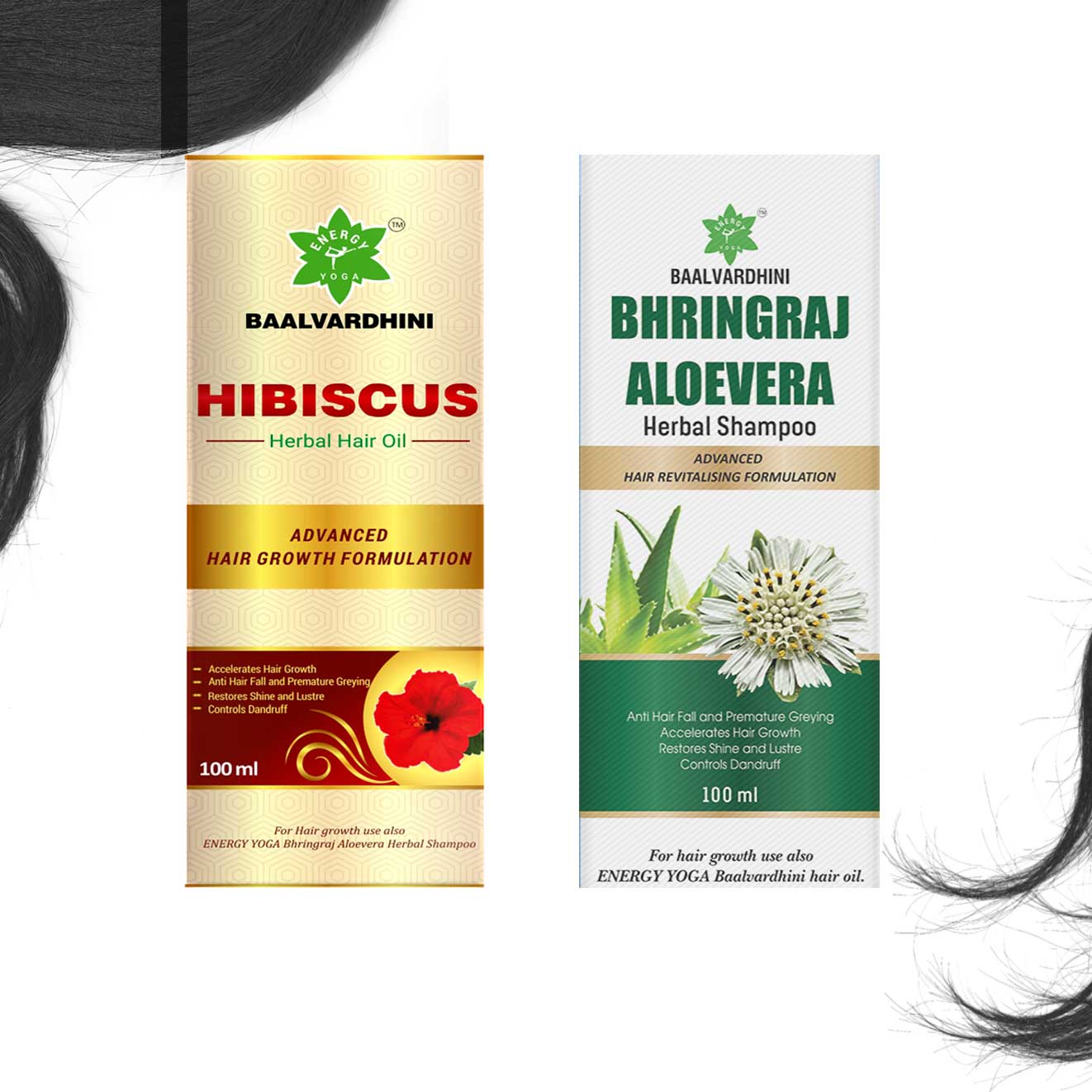 Baalvardhini Hibiscus Herbal Hair Oil & Baalvardhini Bhringraj Aloevera Herbal Shampoo - (Combo Pack)