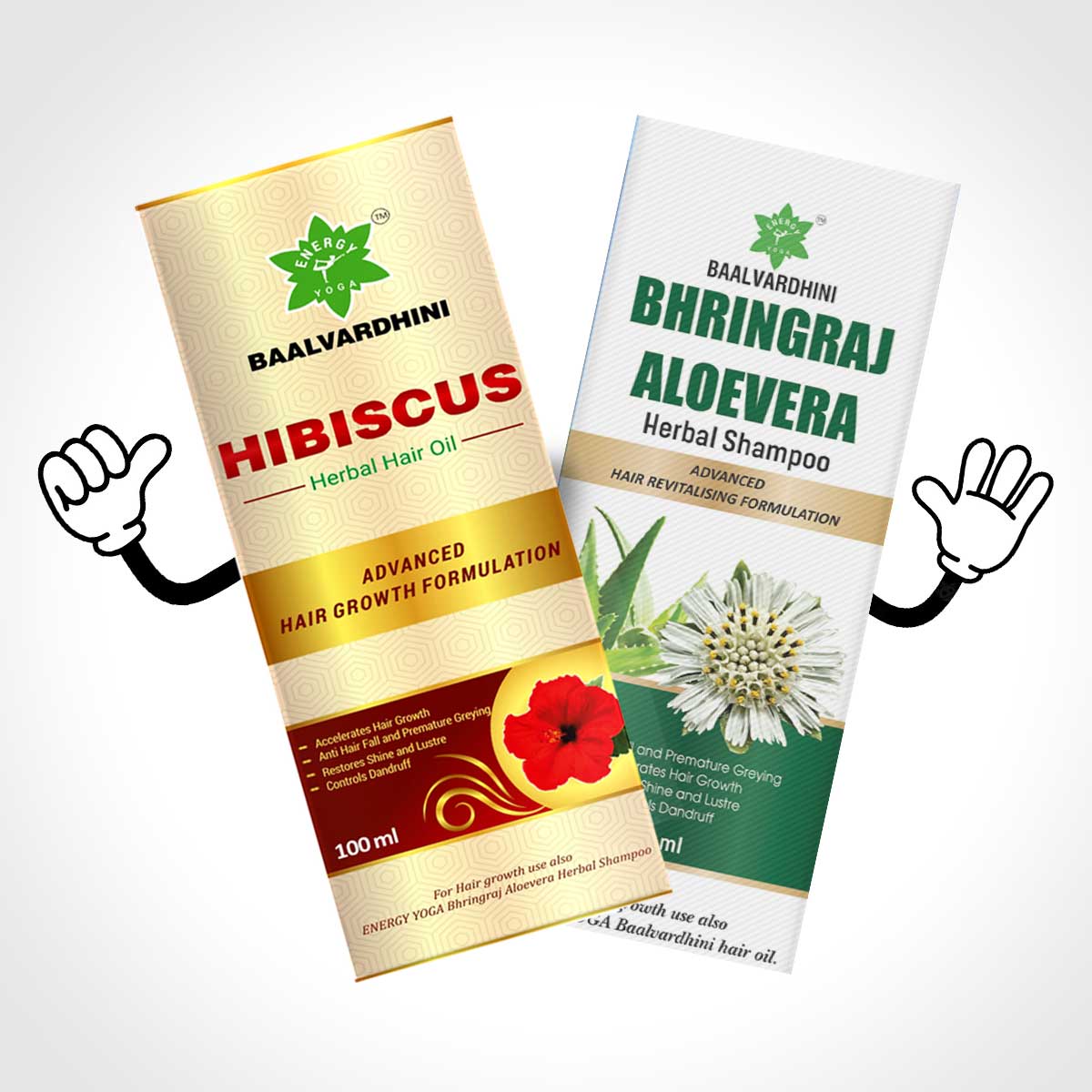 Baalvardhini Hibiscus Herbal Hair Oil & Baalvardhini Bhringraj Aloevera Herbal Shampoo - (Combo Pack)