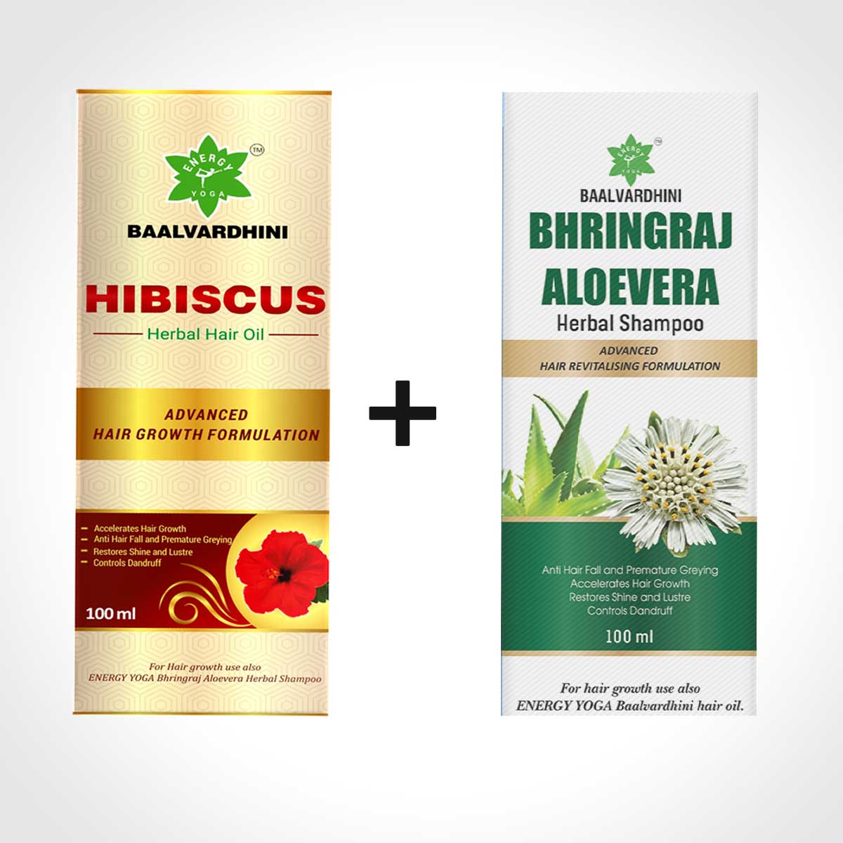 Baalvardhini Hibiscus Herbal Hair Oil & Baalvardhini Bhringraj Aloevera Herbal Shampoo - (Combo Pack)