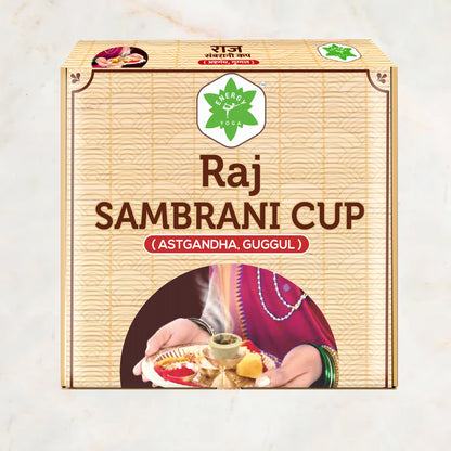 RAJ Sambarani Cup Guggul with Astagandha - 3 Packs with 12 Cups in each